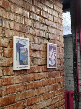 Art on brick wall Foto stock