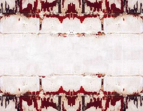 Art Brickwork Frame Grunge Empty Wallpaper. Close-up Symmetrical Banner Stock Photos