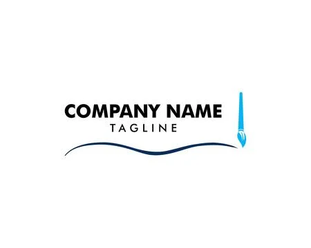 Art brush vector logo template Stock Illustration