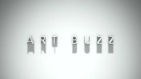 Art buzz 3D title animation with shadows on a white background Stock Footage 297797206