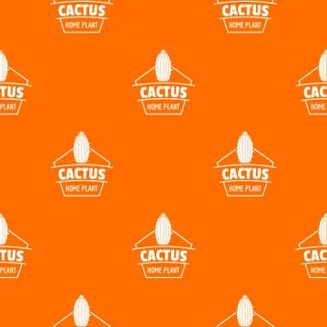 Art cactus pattern vector orange 스톡 일러스트