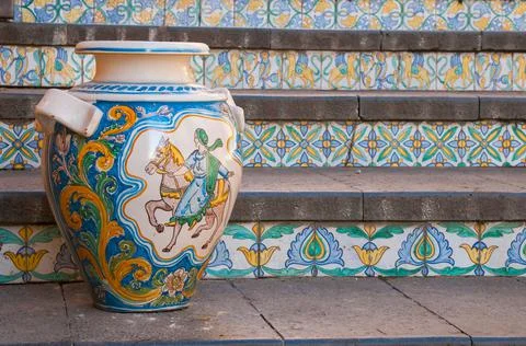 Art of ceramic in sicily Stock Photos