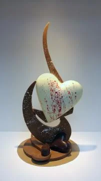 Art of chocolate heart shape in the light Stock Photos