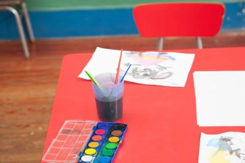 Art class in kindergarten Stock Photos