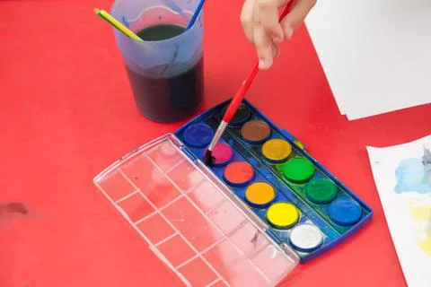Art class in kindergarten Foto stock