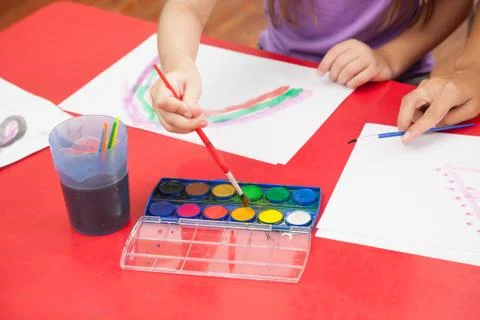 Art class in kindergarten Stock Photos