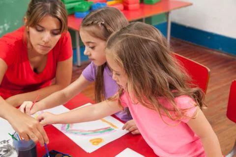 Art class in kindergarten 写真素材