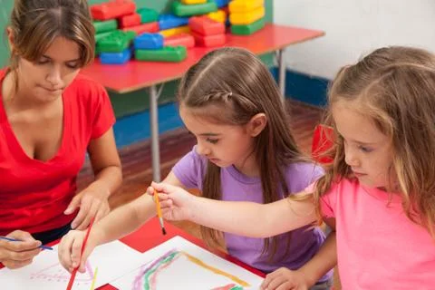 Art class in kindergarten 写真素材