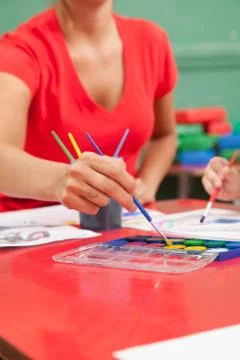 Art class in kindergarten Fotos Stock