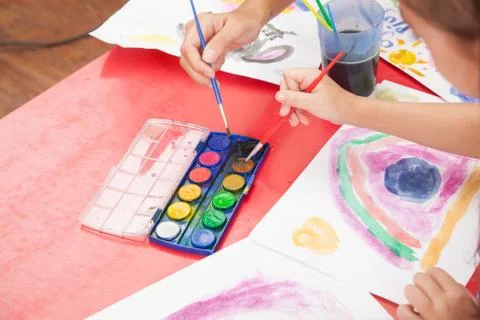 Art class in kindergarten 写真素材