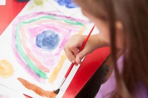 Art class in kindergarten Stock Photos
