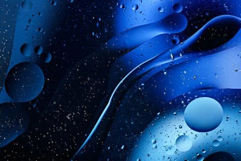 Art classic blue background of bubbles and smears Stock Photos
