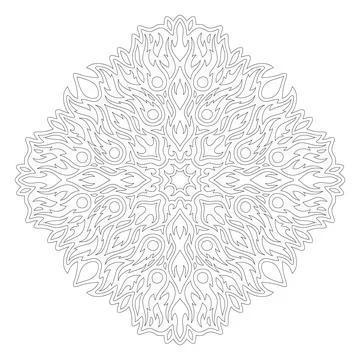 Art for coloring book with fire single pattern Illustrazione stock