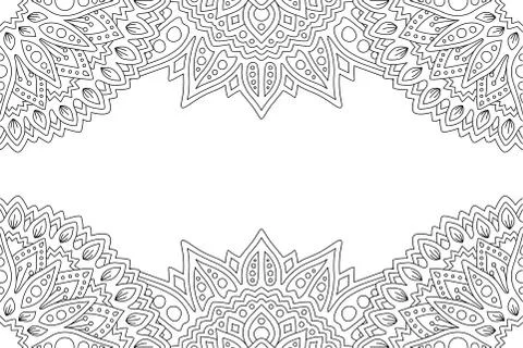 Art for coloring book with pattern and copy space Stock Illustration