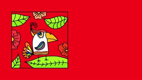 Art composition isolated in the left of the screen of a bird standing on a dry Stock Footage 131683115