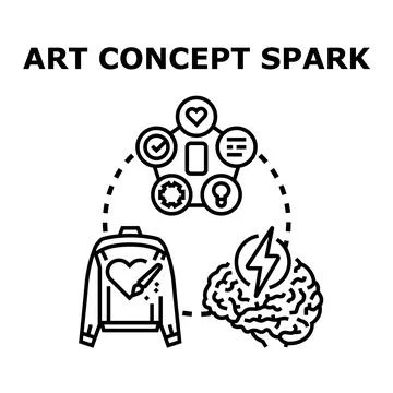 Art concept spark representing creative brainstorm process イラスト素材