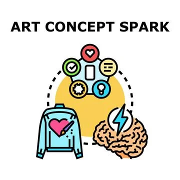 Art concept spark representing creative brainstorm process イラスト素材