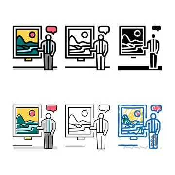 Art consulting interior design range color icon vector Stock Illustration