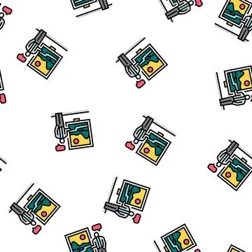Art consulting interior design vector seamless pattern Stockillustratie