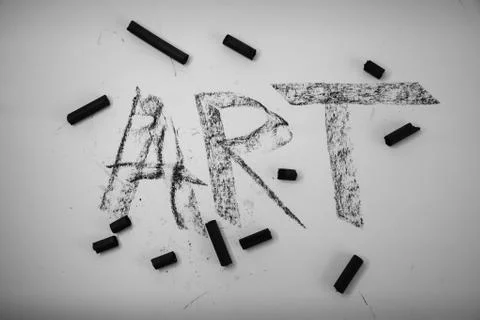 Art created with black charcaol Stock Photos