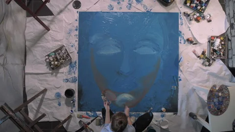Art is created on the floor of the studio Stock-Footage 151327032