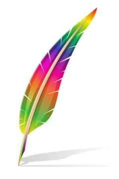 Art creative feather pen concept illustration Stock Illustration