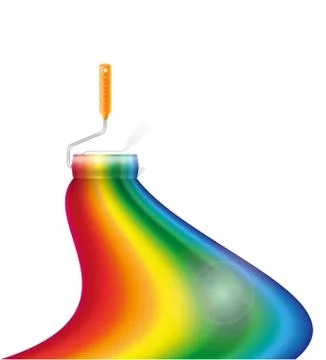 Art creative paint roller brush concept vector illustration Illustrazione stock