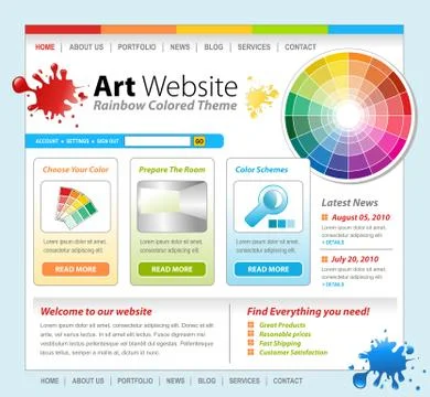 Art Creative Paint Website Template Designart website Stock Illustration
