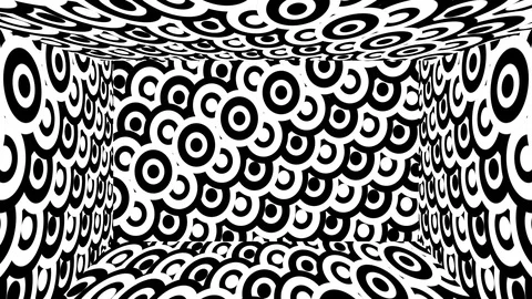 Art Deco 3D Room circles Stock Footage 104617072