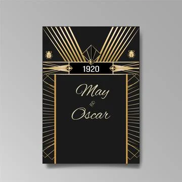 Art Deco A4 page template, retro style for web and print, city and the lights Stock Illustration