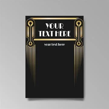 Art Deco A4 page template, retro style for web and print, city and the lights Stock Illustration