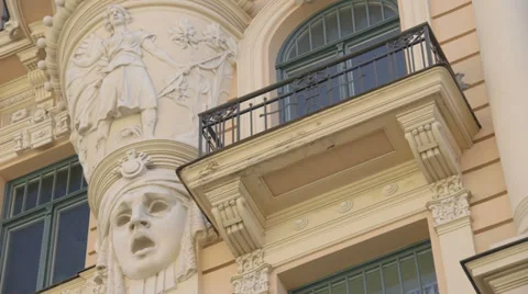 Art deco archtecture in Riga, Latvia 1 Video stock 33478774
