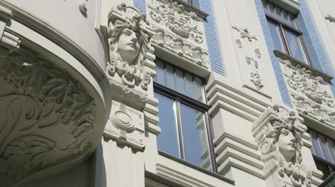 Art deco archtecture in Riga, Latvia 2 Stock-Footage 33479039