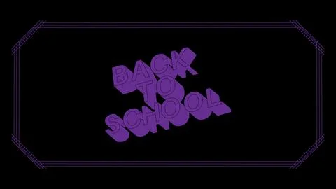 Art deco Back to School text with old frames, decorative lines borders and .. Illustrazione stock