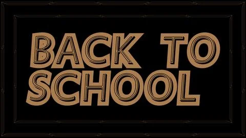Art deco Back to School text with old frames, decorative lines borders and .. Stock Illustration