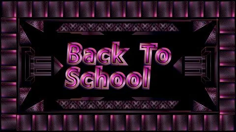 Art deco Back to School text with old frames, decorative lines borders and .. Illustrazione stock