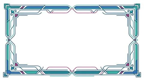Art deco border frame. Elegant geometric design for luxury invitation cards. Stock Illustration
