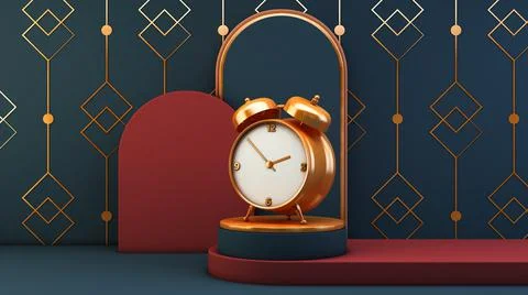 Art deco clock Stock Illustration