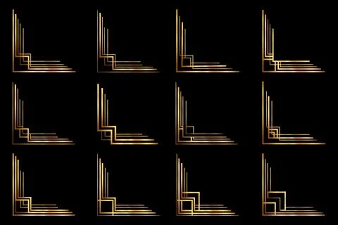Art Deco Corner Element Set Stock Illustration