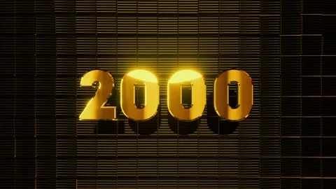 Art-Deco Counter for the Reaching 2k Milestone Stock Footage 145751066