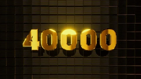 Art-Deco Counter for the Reaching 40k Milestone Video stock 145751182