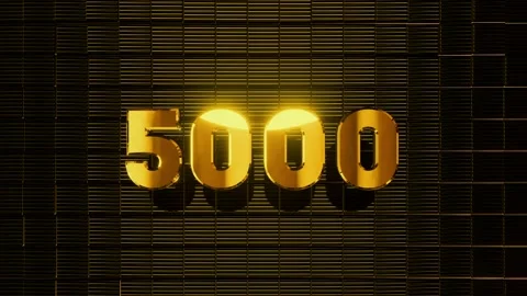 Art-Deco Counter for the Reaching 5k Milestone Stock Footage 145751272