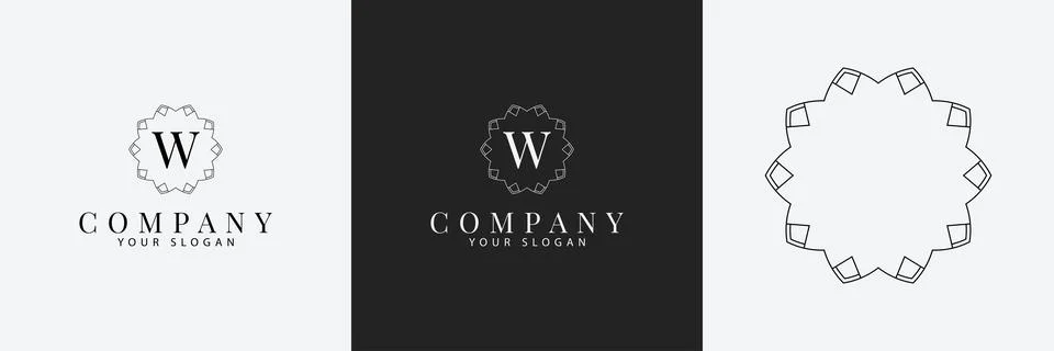 Art Deco creative logo template vintage monogram Stock Illustration