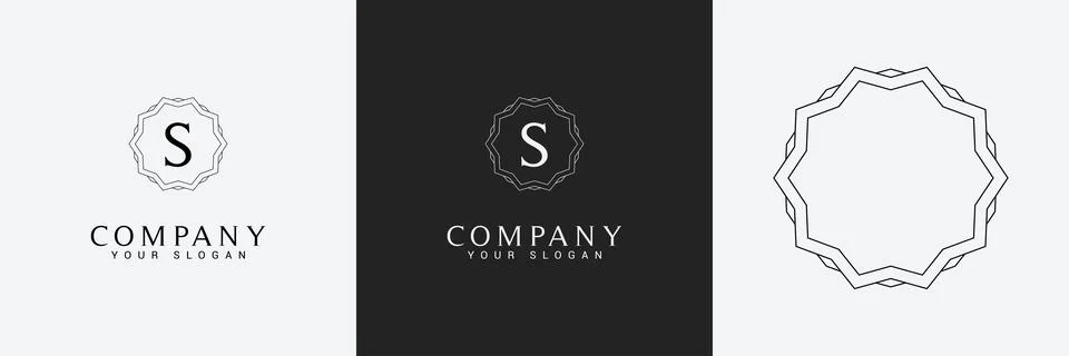 Art Deco creative logo template vintage monogram Stock Illustration