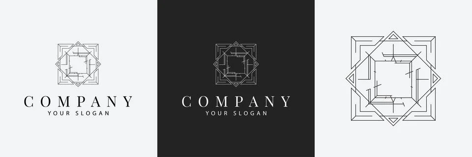 Art Deco creative logo template vintage monogram Stock Illustration