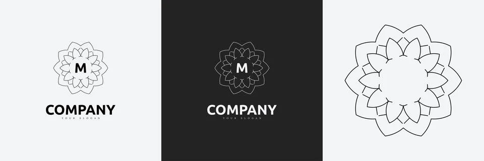 Art Deco creative logo template vintage monogram Stock Illustration