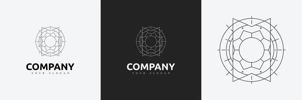 Art Deco creative logo template vintage monogram Stock Illustration