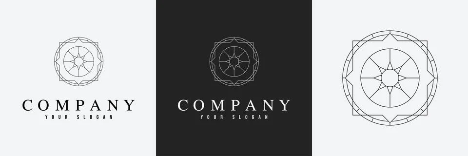 Art Deco creative logo template vintage monogram Stock Illustration