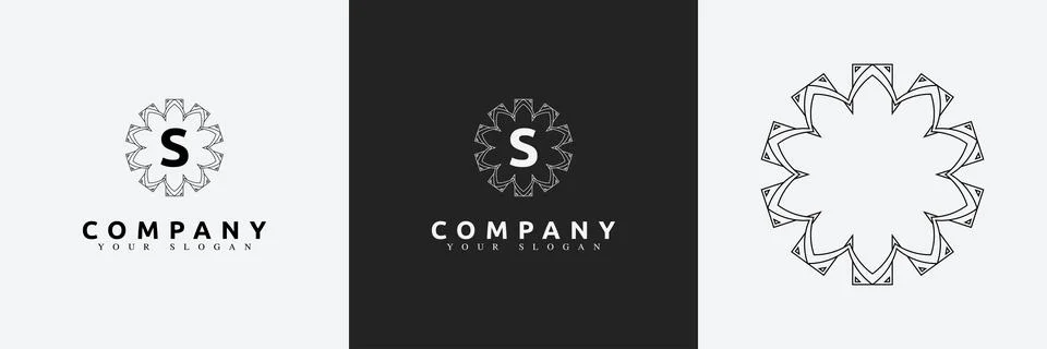 Art Deco creative logo template vintage monogram Stock Illustration