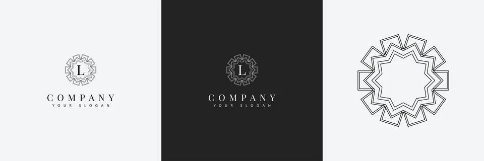 Art Deco creative logo template vintage monogram Stock Illustration